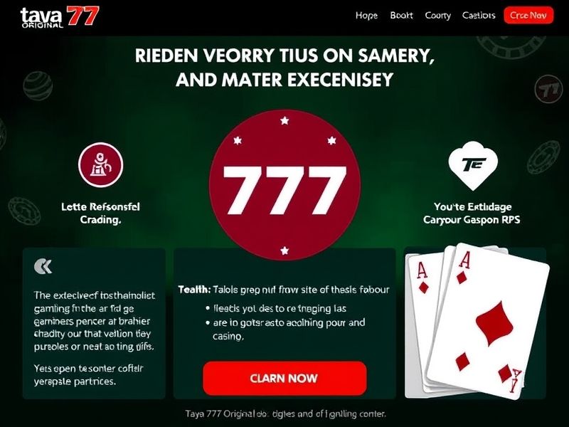 Welcome to the official promotional website for Taya 777 Original, where you can instantly access real-money games, lucrative bonuses, and a vast selection of slots. Discover why this online casino is the top choice for enthusiasts seeking entertainment and rewards.
